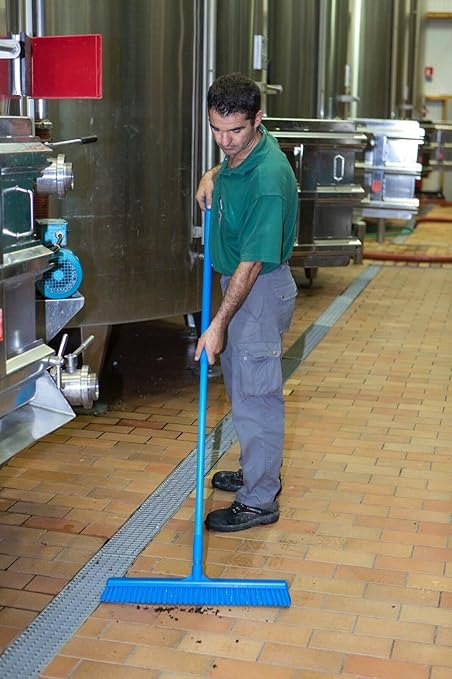 Vikan 31943 Broom,Push,Soft/Stiff,24",PP/PBT,Blue