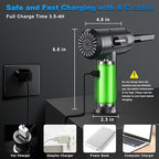 Compressed Air Duster-3 Gear Adjustable 100000RPM Electric Air Duster with LED Light, Rechargeable Cordless Air Blower for Keyboard Electric Devices Cleaning. Replaces Compressed Air Cans (Grey)