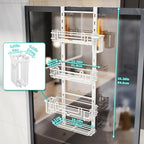 HapiRm 4 Tier Over the Door Shower Caddy, Hanging Shower Caddy with 22 Hooks and 2 Toothbrush Holders, No Drilling Adjustable Hanging Bathroom Organizer - White