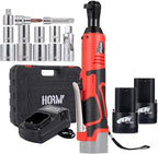 3/8" 16.8V Electric Ratchet,Cordless Ratchet Tool Kit,40 Ft-lbs,280 RPM,Equipped with 2 Packs 2000mAh Lithium-Ion Battery And Charger,Electric Wrench with Toolbo