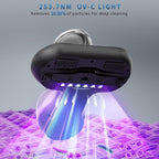 Hersven Mattress Vacuum Cleaner, Handheld UV Bed Vacuum Cleaner 16KPa & 12800 Vibrations Per/Min Upgraded Effectively Clean Up Bed, Pillows, Cloth Sofas, Carpets and Ther Fabric Surfaces