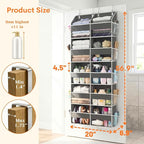 Over the Door Organizer 5 Tiers, Extra Large Behind Door Storage of 10 Compartments, 80 lbs Weight Capacity Over Door Organizer, Door Hanging Organizer for Closet, Diaper Organizer, Room storage