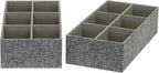 Household Essentials 3 Piece Drawer Organizers Starter Set, Customizable Inserts, Large Tray and 2 Small Trays, Graphite