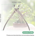 Bonsai Tool - 8.3 Inch High Carbon Steel Concave Cutter, Bonsai Tree Plants Modeling Tools, Applying to Gardening Pruning Knobs/Branches (210mm, Gray)