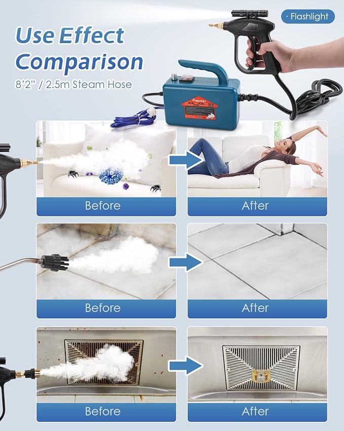 High Pressure Steam Cleaner - 1700W Handheld Steamer for Cleaning Grout Tile, Hand Held Portable Steam Pressure Washer for Car Auto 110V