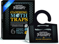 Dr. Killigan's Premium Double Potent Clothing Moth Traps with Pheromones Prime - Trap with Lure for Clothes Closets & Carpet - Case Making & Web Spinning Moth Prevention (20 Pack, Black)