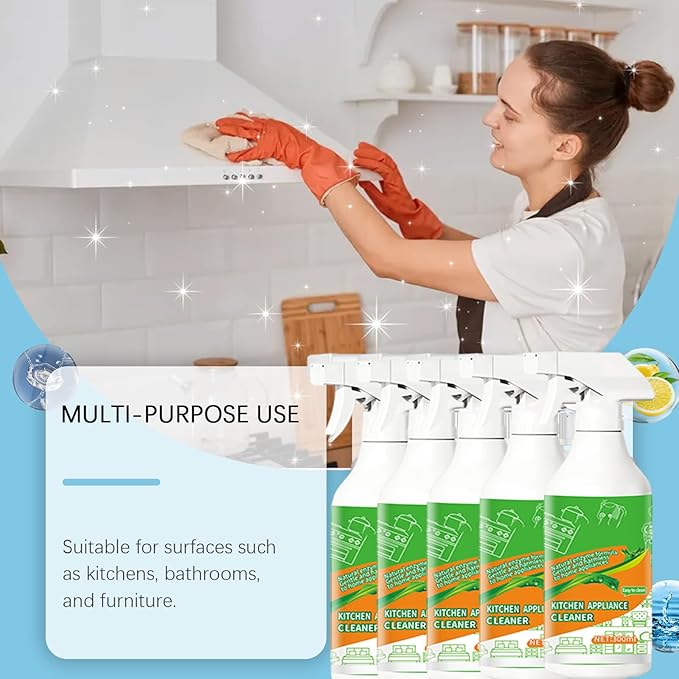 Electrolyzed Ion Kitchen Cleaner, 300ML Electrolyzed Ion Kitchen Cleaner Spray, Multi Purpose Cleaning Spray, For Hold,Oven,Stove,Range Hood (2PC)