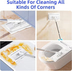 Snap Grip Mini Mop No-Touch Automatic Gripping Mopa Desechable para Polvo Mini Lazy Dust Mop & Sweeper Mops for Dry Wet Disposable Pads, Multi Surface Floor Cleaning (1 mop + 10 Cloths)