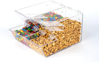 IneVibe Candy Bin Topping Dispenser - Acrylic Bulk Sprinkle Container w/Scoop, Stackable & Magnetic for Multiple Holders on Shelf - Commercial Setting for Cereal, Nuts, Candies & Snack Food Storage
