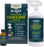 ALZOO Concentrated Stain & Odor Remover Bundle Bottle Set, Includes 32 Fl. Oz Refillable Bottle & 1.1 Oz. Concentrated Stain & Odor Remover, 100% Plant-Based Active Ingredients