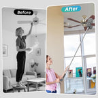 DRQ Ceiling Fan Cleaner Duster, 2 Pack Reusable Microfiber Duster with Extension Pole, 13 to 48 Inch Fan Blade Cleaner, Removable Dusters for Cleaning Walls Bookshelves Door Window Top (Grey)