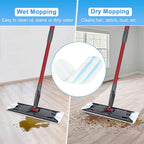 Mop Replacement Pads for O Cedar H2prO Flat Mop System, Mop Handle for O-Cedar H2pro Mop, Reusable Microfiber Mop Pads for Ocedar Flat Mop, Include 4 Mop Pad Refills and 4-Section Mop Handle