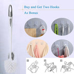 2 Pack Toilet Bowl Brush Without Holder for Bathroom, Under-Rim Double Brush Head, Long Handle Household Cleaning Brushes Set (2 Pack Grey Brush Without Holder)