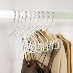 Clothes Hangers, 20Pack,White Metal Hangers,15.7'W Space-Saving Shirt Hanger,Non-Slip Heavy Duty Hanger with Deep Shoulder Notches for Dress and Camisole