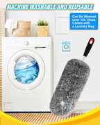 KEEPOW 4 Pack Upgraded Microfiber Duster Refills Compatible with OXO Extendable Duster, Reusable Washable Head Replacements for Cleaning, Compatible with OXO Microfiber Duster (Handle Not Included)