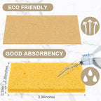 Zhengmy 100 Pieces Sponges Bulk Sponges Kitchen Compressed Sponge Natural Dish Sponge Compressed Wood Pulp Cleaning Without Scratching for Kitchen Bathroom, 3.9 x 2.4 x 0.12 Inch (Yellow)