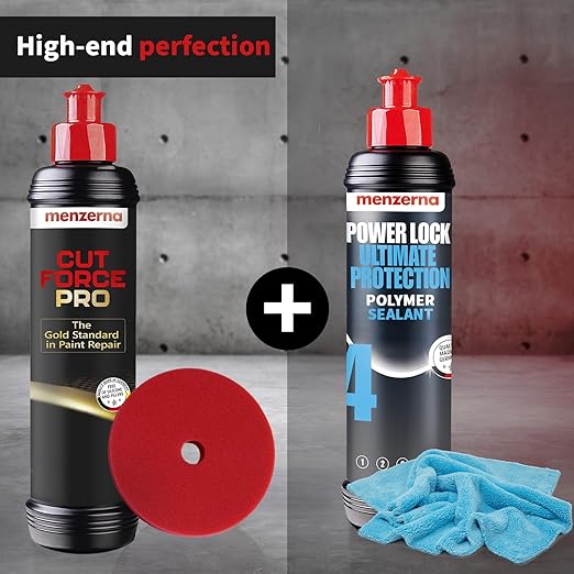 menzerna "Cut Force Pro" Car Polish 8 oz I Premium Polish with Heavy Cut and high Gloss Finish I Buffing & Polishing Compound for Car Maintenance I for Scratches & Sanding Marks I Car Body Repair