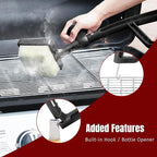 SHINESTAR Bristle-Free Griddle Cleaning Kit – BBQ Steam Grill Brush with 2 Replacement Heads & Scraper for Cast Iron & Stainless Steel Grates,Excellent Grill Tools, Black