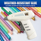 Cordless Hot Glue Gun Kit Includes 30 Hot Glue Sticks, Switch with 10W Drip-proof Design with 15-Second Fast Heating, Suitable for DIY Crafts, Fabric, Wood & Home Repairs（White）