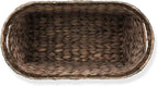 Casafield Woven Magazine Holder with Handles, Espresso Dark Brown - Water Hyacinth Storage Basket for Bathroom, Living Room, Home Office