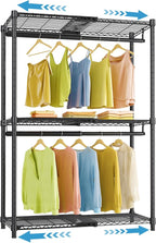 VIPEK X1 Expandable Clothes Rack Heavy Duty Adjustable from 2' to 3'5" with Adjustable Shelves and Hanger Rods, Reach-in & Walk-in Closets Metal Garment Racks Portable Closet, Black