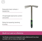 Yard Butler Terra Tiller Hand Cultivator, ITT-4T - Essential Gardening Tool for Yardwork - Power-Coated Steel Construction - Comfortable Grip - Long-Lasting - Rust-Resistant