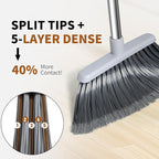 Broom, Outdoor Brooms for Sweeping Indoor, Adjustable 55" Pet Hair Removal Hevy Duty Broom for Floors Home Kitchen Garage Commercial Patio Industrial Snow (Pack of 2)