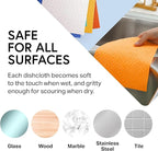 Swedish Wholesale Dishcloths Reusable 8" x 7" Sponge Cloths, Bulk 10 Pack of High Absorbent Cellulose Dish & Kitchen Cleaning Hand Towels, Wring to Dry & Machine Wash, Odor Resistant, Yellow