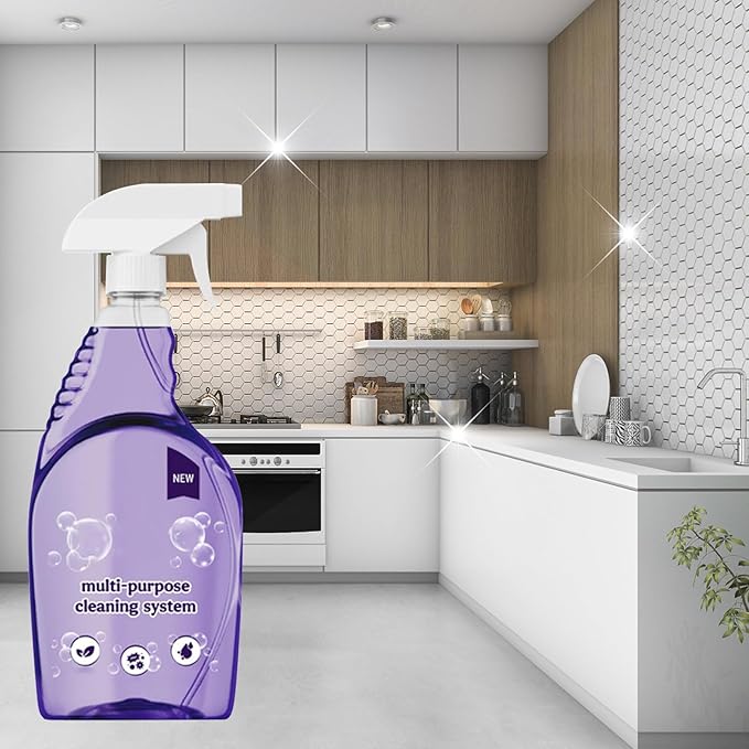 All-In-One Multi Purpose Cleaning System for Ovens, All-Purpose Cleaning Spray with 18 Pcs Cleaning Tablets, Multi-Surface Cleaner for Home Instant Stain Removal