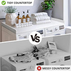 Gashell Washer Dryer Countertop, 27.5" x 54" Bamboo Washer and Dryer Countertop for Laundry Room Organization(White)