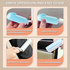 Mini Travel Lint Roller with 150 Sticky Sheets, Foldable Portable Lint Roller for Clothes, Travel, Compact Small Pet Hair Remover for Purse Car Bag Essentials (Blue)