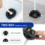 MR.SIGA Toilet Plunger and Bowl Brush with Holder, Heavy Duty Toilet Brush and Plunger Set for Bathroom Cleaning, White, 1 Set