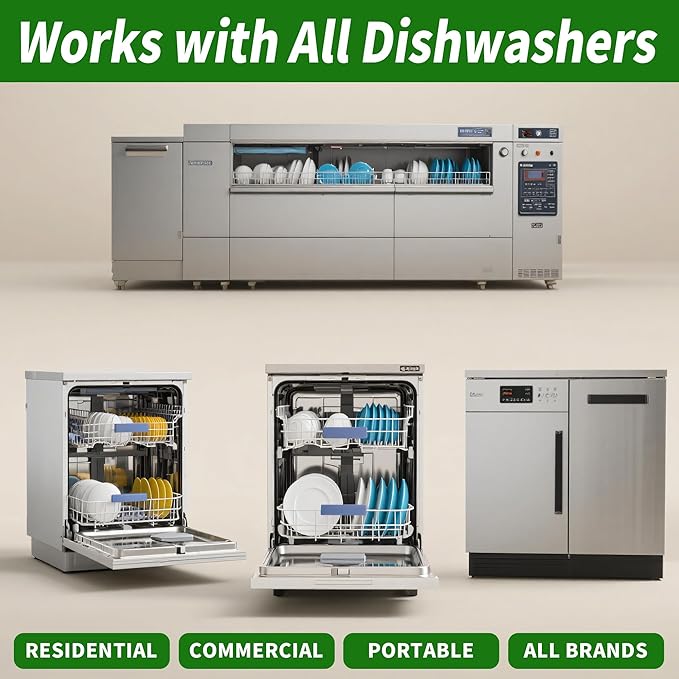 Dishwasher Cleaner and Deodorizer Tablets-12 Pack, Heavy Duty Deep Cleaning Descaler Pods for Dish Washer Machine, Removes Limescale, Odor, Grease, and Hard Water Stains, Septic Safe