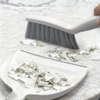 Mini Broom and Dustpan Set,Hand Broom with Dustpan Combo Nesting Snap-On Handheld Dust Pan and Brush Set, Small Broom and Dustpan Set for Kitchen, Desktop, Pet, Floor, Sofa, Grey White