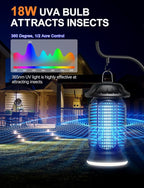 CLEVAST Bug Zapper Outdoor - Electric Mosquito Killer with UV Light, Waterproof Fly Trap for Patio, Yard, Garden, Indoor Use, Black Insect Zapper Lamp - Vintage