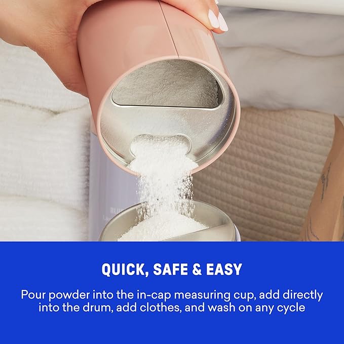 BLUELAND Oxi Laundry Booster Powder with Tin, Starter Set, Clear Skies Scent, 25 Loads, 17.6 oz, Plastic-Free, Eco Friendly, Oxy Cleaner, Stain Remover