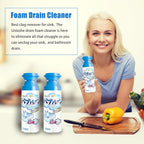 Drain Foam Cleaner, Drain Cleaner Foam, Powerful Sink And Drain Cleaner Foam, Liquid Hair Drain Clog Remover For Kitchen Drain, Sinks, Tubs (2 PCS)