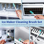 Ice Machine Cleaner Kit - 30Pack Ice Maker Cleaner Tablets - 10Pcs Pipe & Crevice Brush Set - Commercial & Portable Countertop Icemaker Cleaning Solution