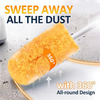 Heavy Duty Multi Surface 360°Heavy Duty 12 Duster Refills & 1 Handle, Compatible with Swiffer Dusters，Disposable Dusters for Cleaning