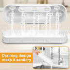 Dish Brush Set of 7 with Holder for Scrubing Dishes Pots Pans Bowls Plates Bottles Sinks Grills Kitchen Counter Microwaves,Organize in 1,Easy Storage,Compact design,Exchangeable handle,Drainage Design