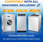 Bastion Washing Machine Cleaner Tablets (24 Ct) + Coffee Machine Descaler Tablets – Deep Cleaning Combo for Appliances – Removes Odors, Limescale & Residue