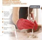 Casabella Premium Waterblock Reusable Household Cleaning Gloves, Medium, Pink (Pack of 2)