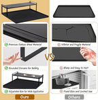 Washer and Dryer Countertop with Retractable Shelf and Silicone Mat, Universal Front Load Washer and Dryer Countertop Set, Washer Dryer Shelf with Mat for Laundry Room (Metal Shelf + Silicone Mat)