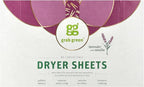 Grab Green Dryer Sheets, 80 Sheets, Lavender Vanilla Scent, Plant and Mineral Based, Compostable, Softens Fabrics, Reduces Static Cling and Wrinkles