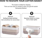 Large Storage Baskets for Shelves, Closet Organizers Bins for Clothes Blanket Towels, Baby Nursery, Toy Baskets Box, Woven Rope Baskets, 17 x 13 x 7.5”, 2 Packs Gradient Brown