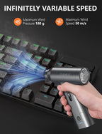 CLEVAST Compressed Air Duster – Super Power Cordless Electric Mini Air Blower, 130,000 RPM Brushless Motor, Stepless Speed Control, Rechargeable for PC, Keyboard, Car, Electronics Cleaning Kit