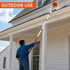 30 FT Reach Cobweb Duster with 5-24 FT Telescoping Pole, Dual Action Flip-Lock & Screw Fixing Design, Washable Reusable Duster for High Ceilings, Fans & Home Cleaning