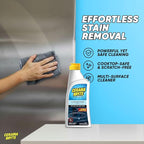 Cerama Bryte Glass Cooktop and Stove Top Cleaner Combo Kit - Includes Cleaning Tool, Razor, Scraper and 1 Pad to Remove Tough Stains - Use on Gas, Electric, Ceramic Surfaces, 18 Ounces, 4 Piece