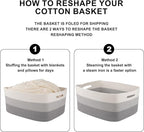 Large Storage Basket for Organizing, Woven Rope Basket for Shelves, Closet Organizer Bins for Clothes, Blanket, Toys, Baby Nursery Storage, 17.7" x 13" x 7.87", 3 Packs Gradient Grey