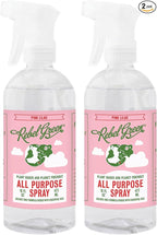 Rebel Green Natural All-Purpose Cleaning Spray - Plant-Based Multi-Surface Cleaner with Essential Oils for Kitchen, Bath, Countertops and More - Pink Lilac Scent - 16 oz - 2 Pack